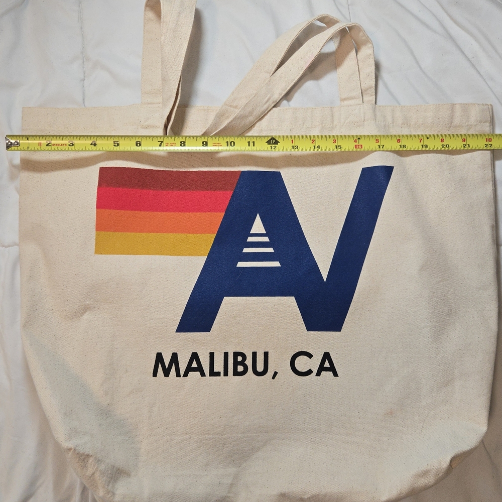 Aviator Nation Malibu Canvas Tote - Blue and Tan